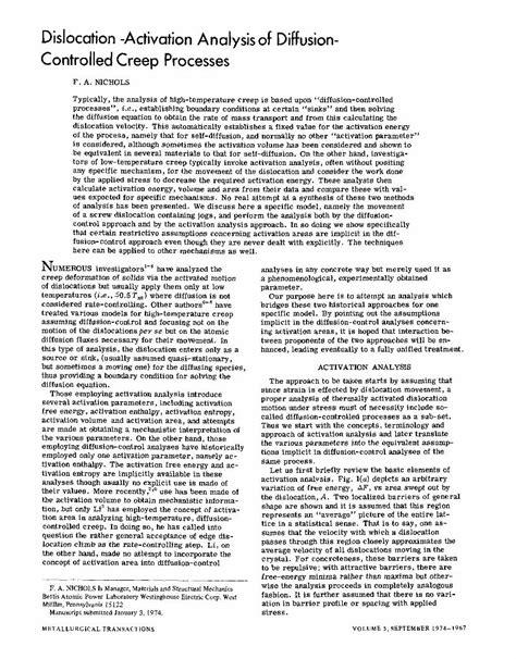 high temperature creep is a diffusion controlled process|creep and diffusion equation.